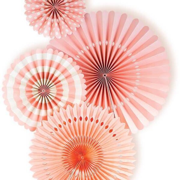 Paper Party Fans - Coral Peach S4144