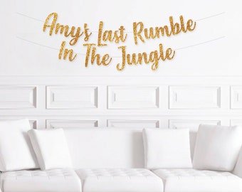 Custom Last Rumble in The Jungle Banner, Personalized Jungle Safari Bachelorette Decorations, Animal Print Bachelorette Decor