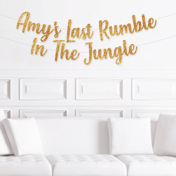 Custom Last Rumble in The Jungle Banner, Personalized Jungle Safari Bachelorette Decorations, Animal Print Bachelorette Decor