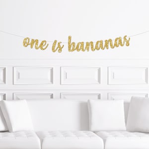 One is Bananas Banner, Monkey Themed 1st Birthday Decorations, Decor for a Zoo Party Animal First Birthday