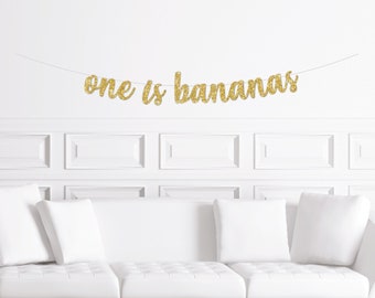 One is Bananas Banner, Monkey Themed 1st Birthday Decorations, Decor for a Zoo Party Animal First Birthday