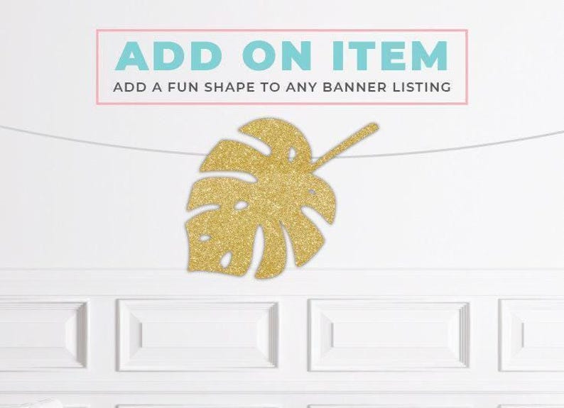 Aloha Baby Boy Cursive Banner / Gold Glitter Script Baby Shower Sign / Tropical Meet The Baby Decorations / Decoration / Decor/ Hawaiian image 3