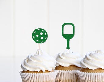 Pickleball Cupcake Toppers, Last Pickle She'll Ever Tickle Theme Party Supplies, Pickle Ball Decorations Decor, Bachelorette Party Club