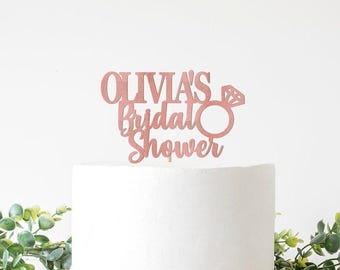 Custom Bridal Shower Cake Topper, Bridal Shower Cake Name Topper, Personalized Bridal Shower Decorations, Bridal Shower Decor