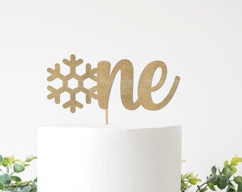 Winter Onederland Decorations One Cake Topper Snowflake, Winter Wonderland 1st Birthday Decor, Cake Smash Decoration, Snow, December