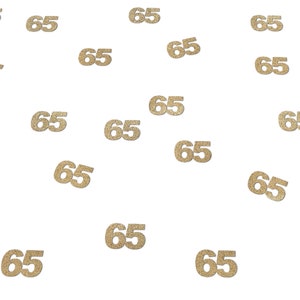 Décorations pour 65e anniversaire, 65 confettis en papier pailleté, 65 ans et plus, décorations fabuleuses, Articles de fête Soixante-cinq hommes et femmes, Or, Or rose, Anniversaire