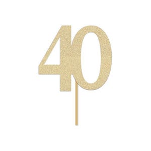 40 Years Blessed Cursive Banner Fortieth Anniversary Decor Decorations 40th Forty Gold Glitter Sign Celebrating Birthday Party Fabulous