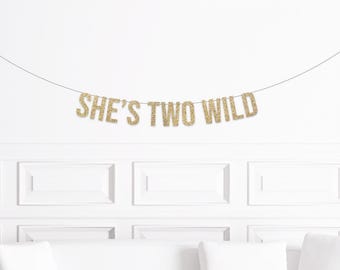 She's Two Wild Birthday Banner, Two Wild Birthday Party Decorations, Safari Themed 2nd Birthday Girl 2 Wild, Woodland Themed 2nd Birthday