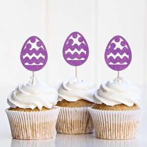 Easter Egg Cupcake Toppers, Easter Decorations Birthday Party Supplies, April Birthday Decor, Bunny Rabbit, Happy Easter, Spring