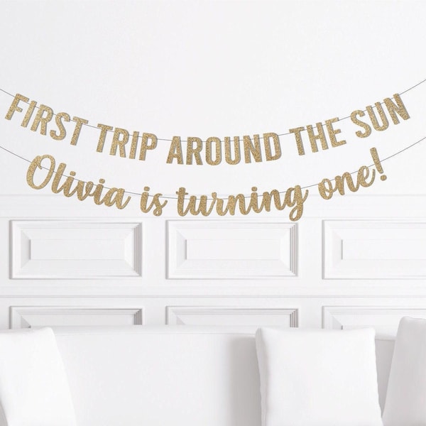 Custom 1st Trip Around The Sun Birthday Banner, First Trip Around The Sun Party Decorations, Boho Sun Party Decor Boy Girl, Space Theme