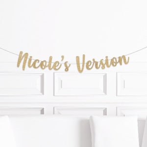 Version Banner, Baby Shower Mom&#39;s Bride&#39;s Name , Bridal Shower Decor, Bachelorette Party Deccorations, Bridal Shower Banner, Party Sign