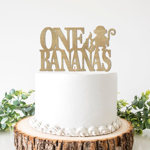 One Is Bananas Cake Topper, Monkey Theme 1st Birthday Decorations, Monkey Birthday Decor, Banana First Number 1