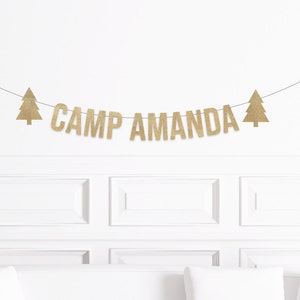 Camping Bachelorette Party Banner, Custom Camp Bachelorette, Personalized Cabin Bachelorette Decorations, Camping Bach Decor Bride's Name