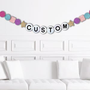 Custom Glitter Friendship Bracelet Party Banner, Taylor Friend Ship Themed Decor, Decorations, Tour Party Supplies, Teen Eras Name Bead
