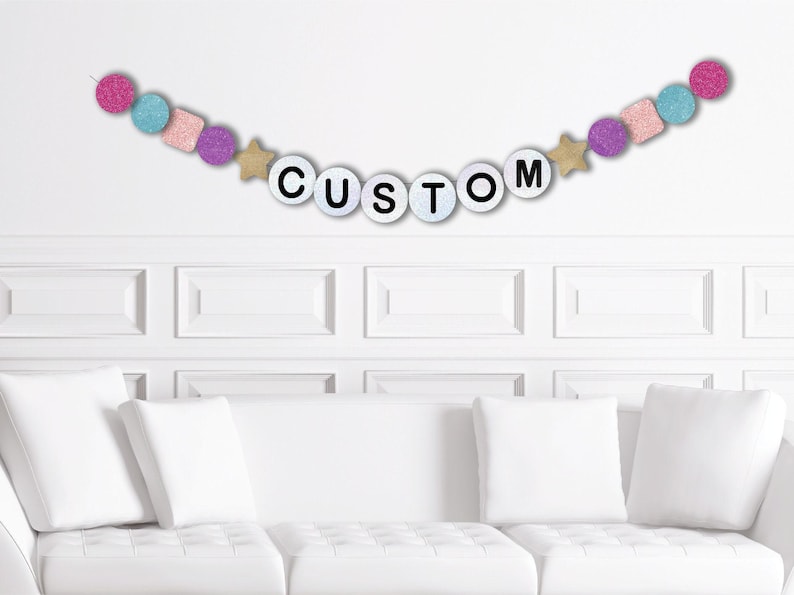 Custom Glitter Friendship Bracelet Party Banner, Taylor Friend Ship Themed Decor, Decorations, Tour Party Supplies, Teen Eras Name Bead