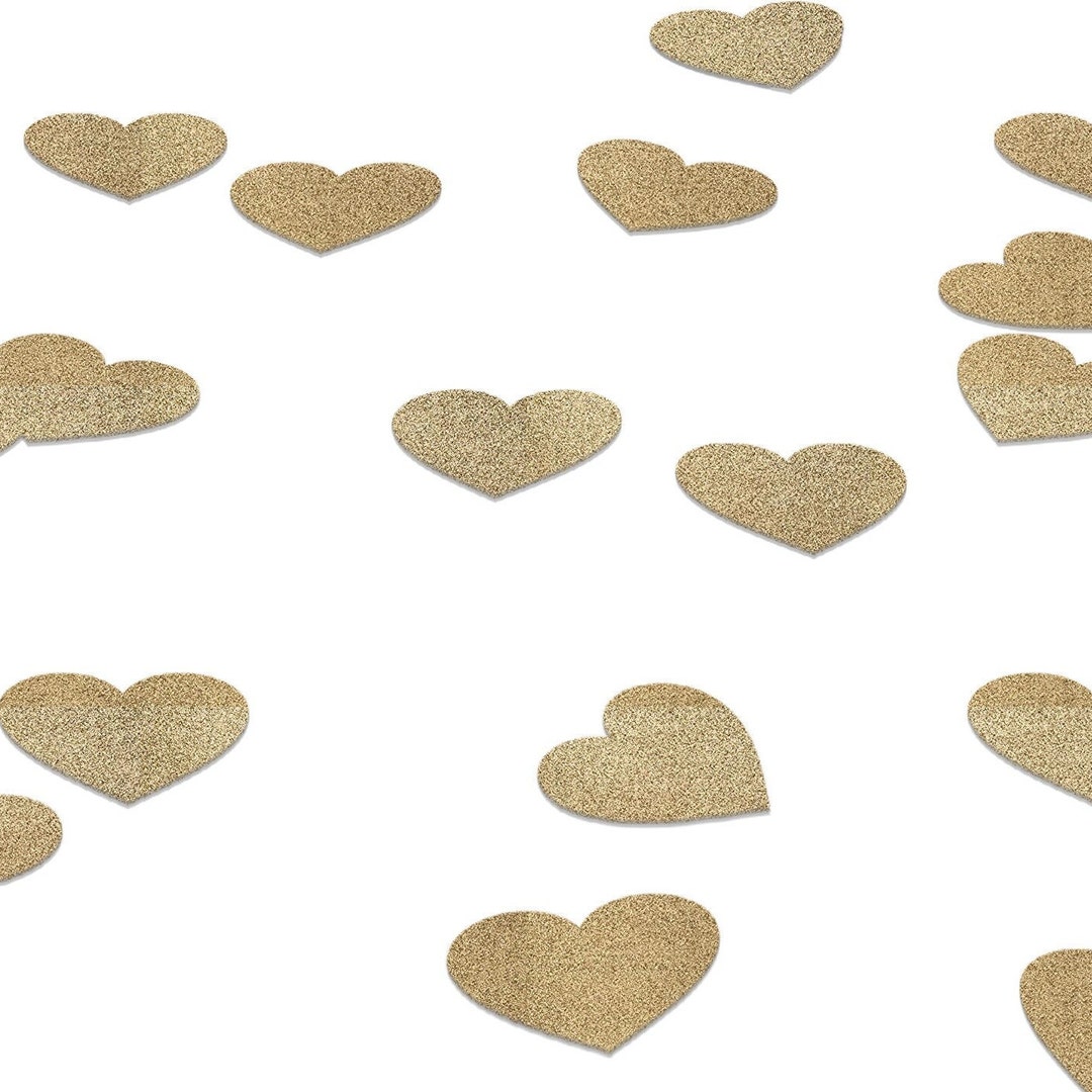 Glitter Paper Heart Confetti, Wedding, Bachelorette Bridal Shower