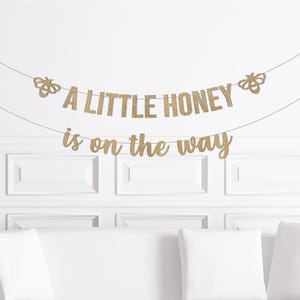 A little Honey is on the Way Banner, Bee Baby Shower Decorations, Bumblebee Themed Baby Shower Decor, Party Supplies