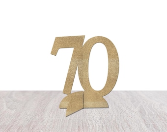 70th Birthday Decorations, 70 Table Decor, Seventy Centerpiece, Tabletop Decoration, Table Sign, Seventieth Anniversary Party Supplies