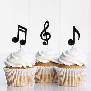 Music Note Cupcake Topper, Music Lovers Party Decorations, Clock App Party Decorations, Tik Party Decor, Piano Player Birthday, Classical