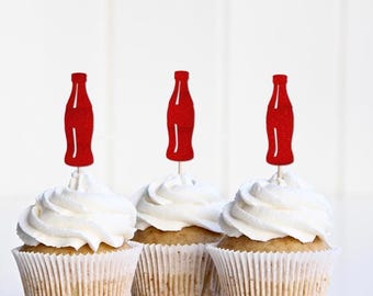 She's Ready To Pop Baby Shower Decorations, Soda Pop Bottle Cupcake Toppers, Cola Theme Themed Party Decor Supplies