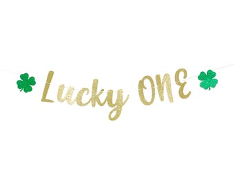 Lucky One Shamrock Decorations First Birthday, 1st Birthday St Patricks Day Decor Garland Banner St Patrick's Day