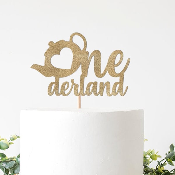 Alice in Onederland Party Decorations, Cake Smash Onederland Cake Topper, Alice in Wonderland Decor, 1st Birthday Onederland Sign