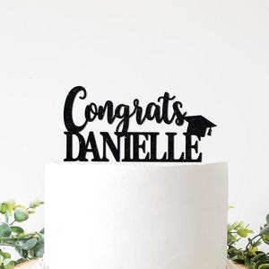 Custom Personalized 2026 Grad Cupcake Toppers, Name Grad Cap Cupcake Signs Decor Decoration, Graduation Party Supplies image 6