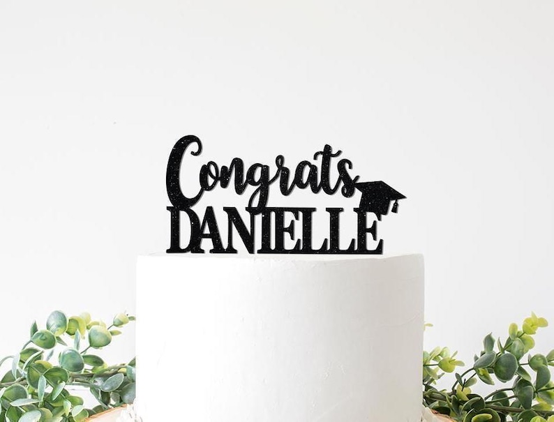 Custom Personalized 2026 Grad Cupcake Toppers, Name Grad Cap Cupcake Signs Decor Decoration, Graduation Party Supplies image 6