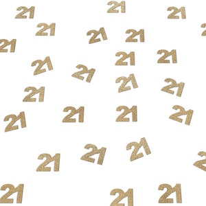 Décorations pour 21e anniversaire, papier pailleté 21 confettis, 21 articles de décoration, Articles de fête 21e homme et femme, Or, Or rose, Anniversaire