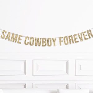 Même bannière Cowboy pour toujours, décorations d&#39;enterrement de vie de jeune fille de jeune garçon de Nashville, EVJF disco, cowboy de l&#39;espace Bach
