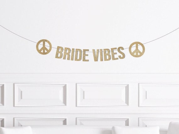 70s Bachelorette Decorations, 80s Bach Decor, Bride Vibes Banner w/ Peace Signs, Groovy Party Supplies, Hen Party Stagette Dazed & Engaged