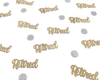 Retirement Party Decor, Retired Table Scatter Confetti, Table Decor for Office Retirement Party Celebration Man Woman, Principle, Teacher