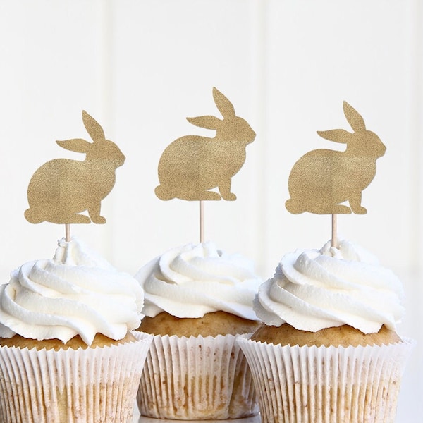 Bunny Cupcake Toppers, Bunny Themed Birthday Decorations, Easter Cupcake Picks, Some Bunny is One Two Decor, Easter Bunny Brunch Food Picks