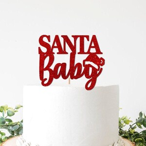 Christmas Baby Shower Decor, Winter Baby Shower Cake Topper, Santa Baby Cake Sign, December Baby Shower Decorations