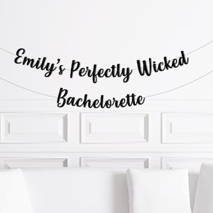 Witch Themed Bachelorette Decorations, Halloween Bach Decor, Perfectly Wicked Custom Banner, October Bachelorette,  Villain