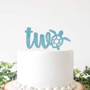 Two the Sea Themed Cake Topper, Under the Sea Themed Birthday Decorations, Ocean Second Birthday Party Supplies, Time 2 Shellebrate