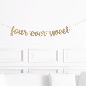 Donut Party Decorations, Four Ever Sweet Banner, Ice Cream Party Decorations, Donut Themed 4th Birthday Party Supplies, Icecream,  Candy
