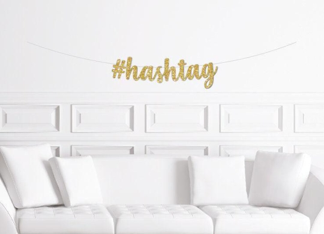 Custom Cursive Hashtag Banner / Script Wedding Hashtag Sign ...