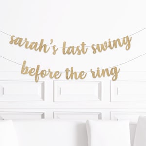 Last Swing Before The Ring Custom Personalized Banner Sign, Baseball Theme Bachelorette Party Decorations, Base Ball Bach Decor, Pickleball