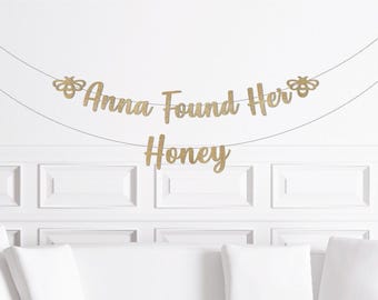 Bee Bridal Shower Banner, Bride to Bee Sign, Bumblebee Decorations, Decor, She Found Her Honey, honeybee, Personalized Custom