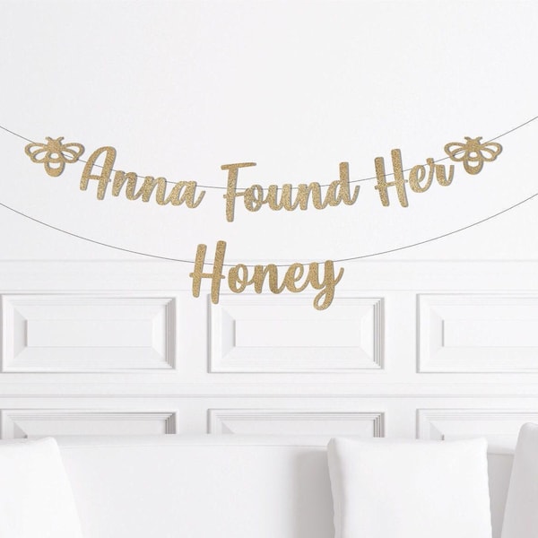 Bee Bridal Shower Banner, Bride to Bee Sign, Bumblebee Decorations, Decor, She Found Her Honey, honeybee, Personalized Custom