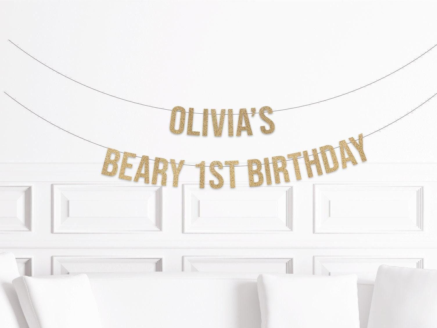 Teddy Bear Birthday Decorations, Custom Beary 1st Birthday Banner ...