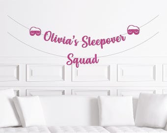 Sleepover Party Decorations, Custom Sleep Over Party Banner, Slumber Party Decor, Girl's Sleepover Party Supplies, Sign