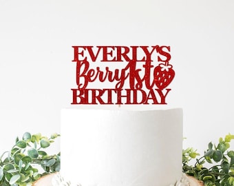 Custom Berry 1st Birthday Cake Topper, Berry 1st Birthday Decor, Berry Themed Birthday Decorations, Strawberry Theme Party Supplies First