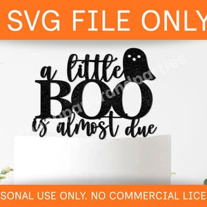 Avezano Halloween Baby Shower Backdrop - A Little Boo Is Almost Due Banner, 6x3.6 Ft, Pink