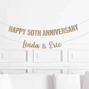 Anniversary Party Decorations, 40th 50th Anniversary Banner, Custom Anniversary Sign Decor 10th, 20th, 25th, 30th, 45th, 55th, 60th