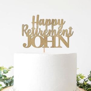 Custom Retirement Cake Topper for a Man Woman, Retirement Cake Decorations, Party Decor, Supplies, Cake Ideas Picture, Office  Personlized