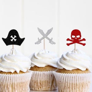 Pirate Birthday Decor, Pirate Party Cupcake Toppers, Boy Birthday Themes, Ahoy Matey, Treasure Hunt Birthday Party Supplies