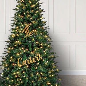 Personalized Christmas Tree Decorations, Christmas Tree Surname Banner, Custom Christmas Tree Decor Decoration Hostess Gift