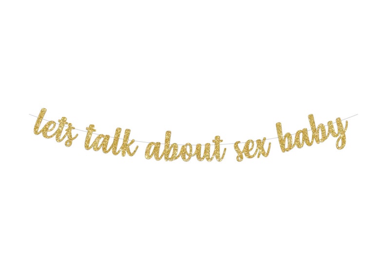 Let/'s Talk About Sex Baby Banner Sign for a Party Boy or Girl? Gender Reveal Decorations
